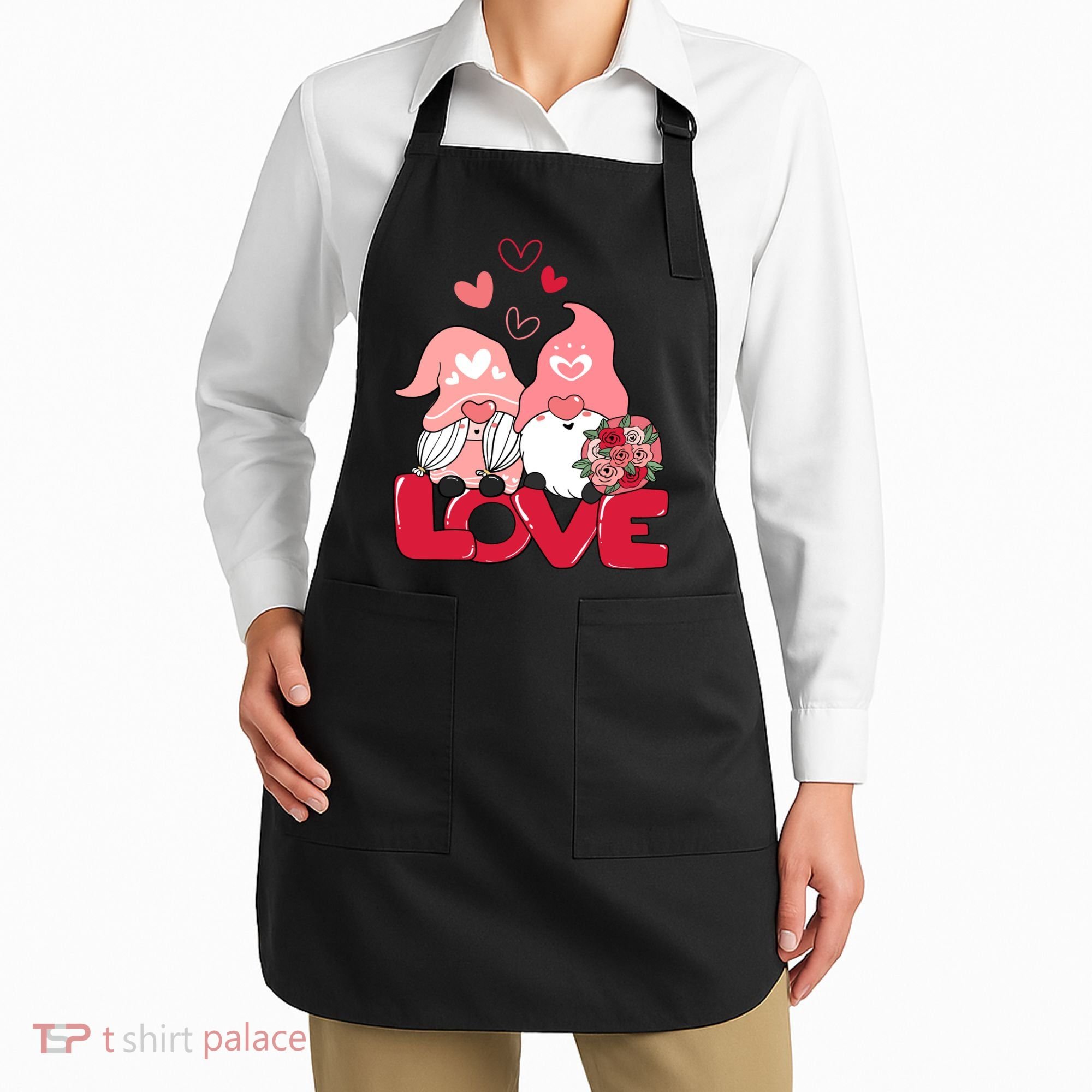 Love Romantic Gnome Couple Valentines Day Apron