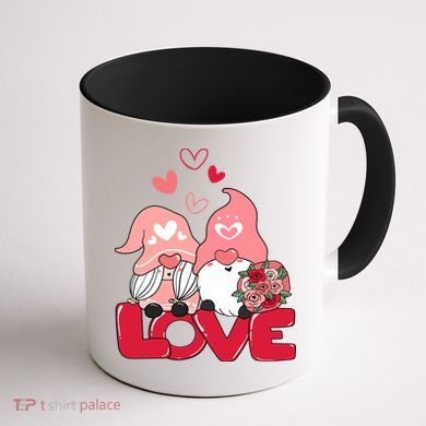 Love Romantic Gnome Couple Valentines Day Coffee Mug back