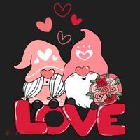 Love Romantic Gnome Couple Valentines Day Beanie thumb 2