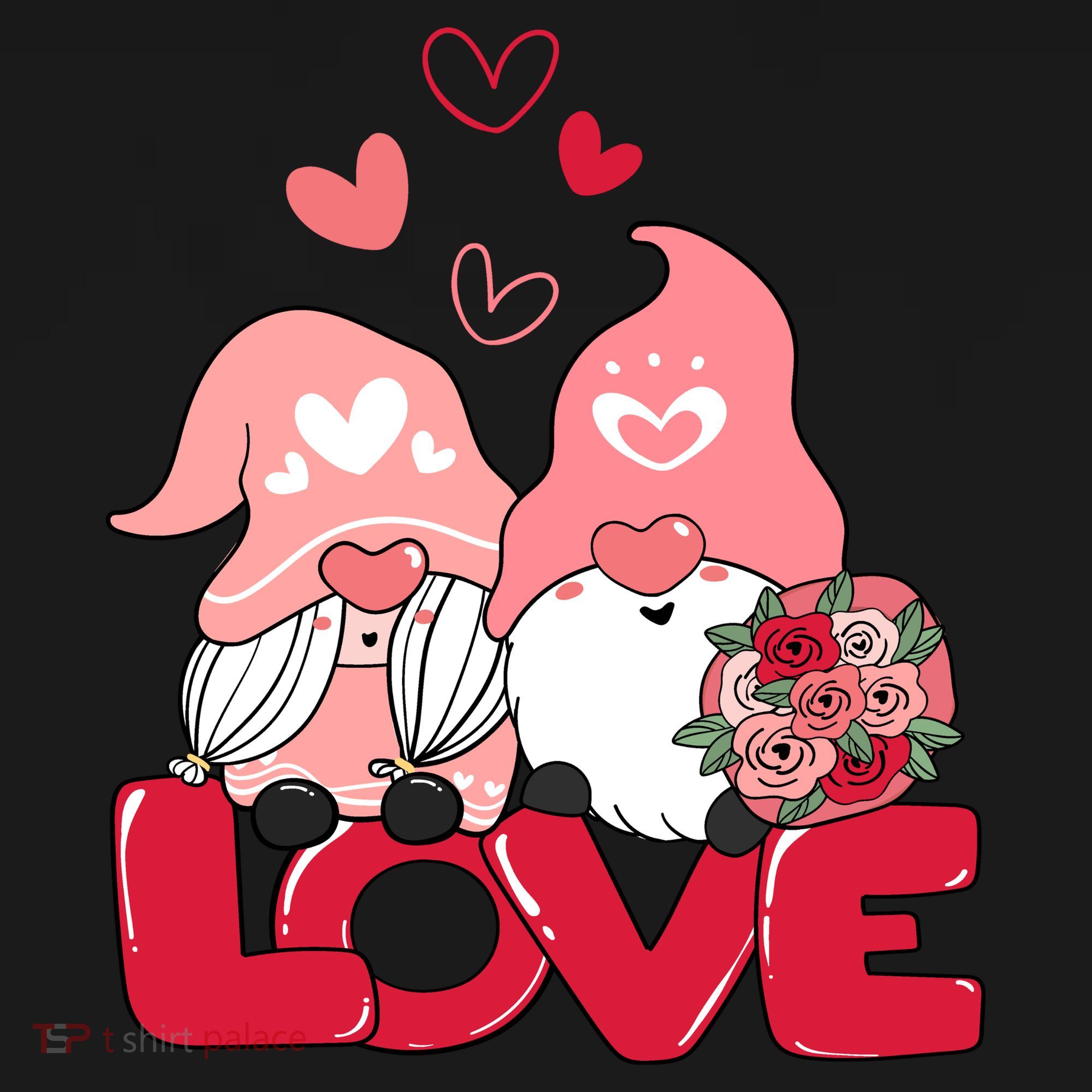 Love Romantic Gnome Couple Valentines Day Coaster