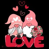 Love Romantic Gnome Couple Valentines Day Mousepad thumb 1