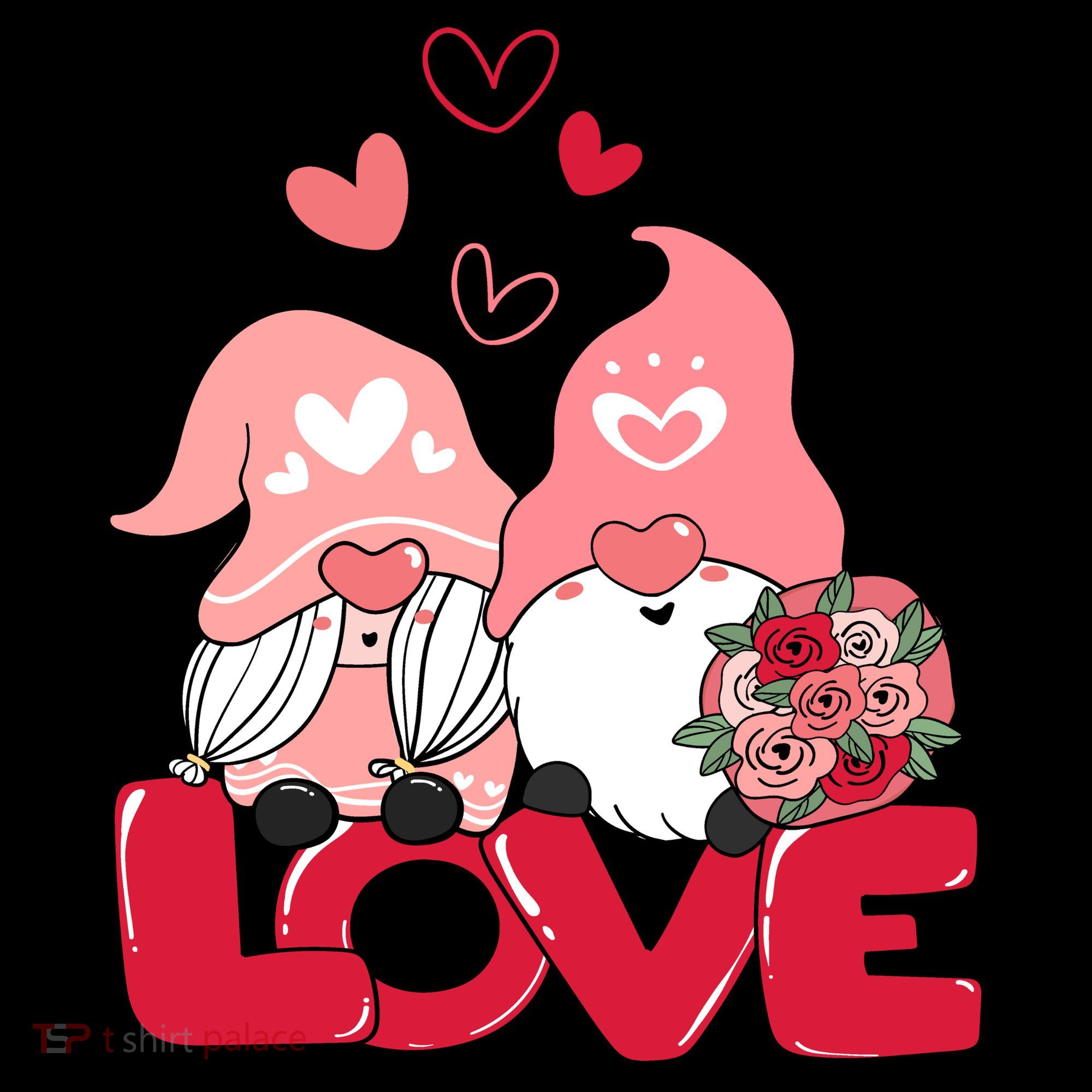 Love Romantic Gnome Couple Valentines Day Mousepad