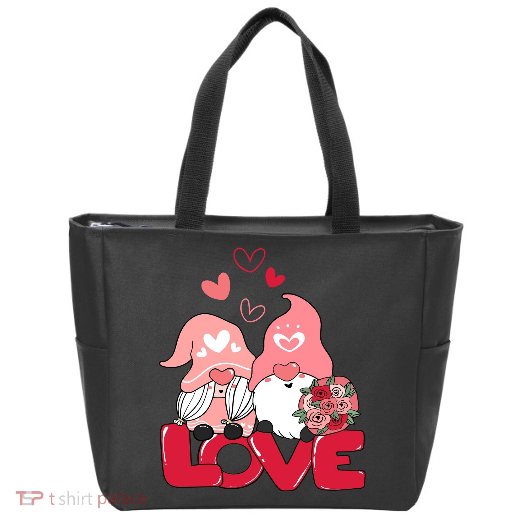 Love Romantic Gnome Couple Valentines Day Tote Bag