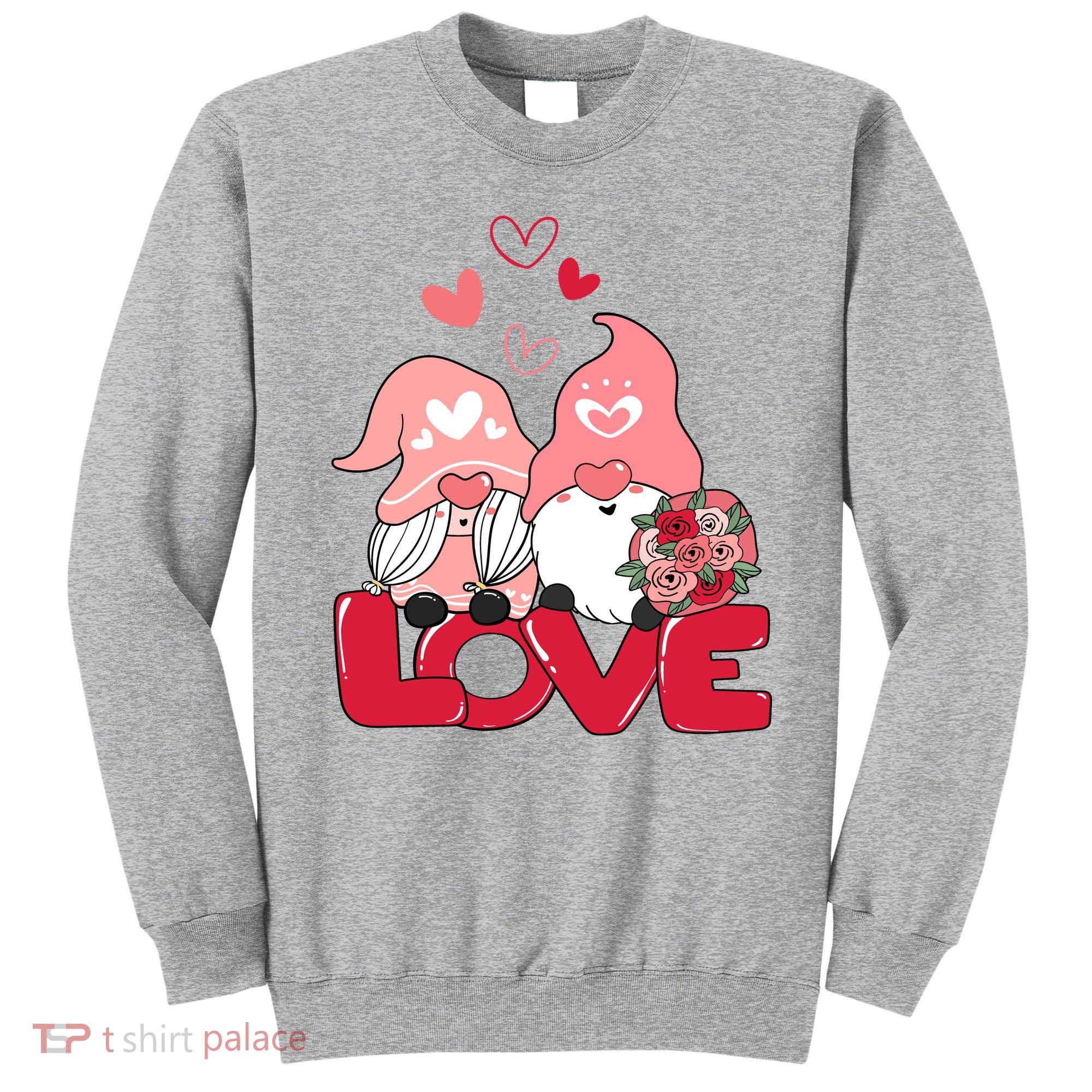 Love Romantic Gnome Couple Valentines Day Sweatshirt