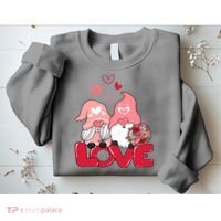 Love Romantic Gnome Couple Valentines Day Sweatshirt thumb 2