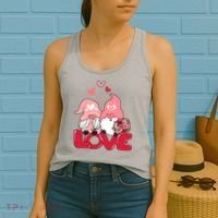 Love Romantic Gnome Couple Valentines Day Women's Tank Top thumb 2
