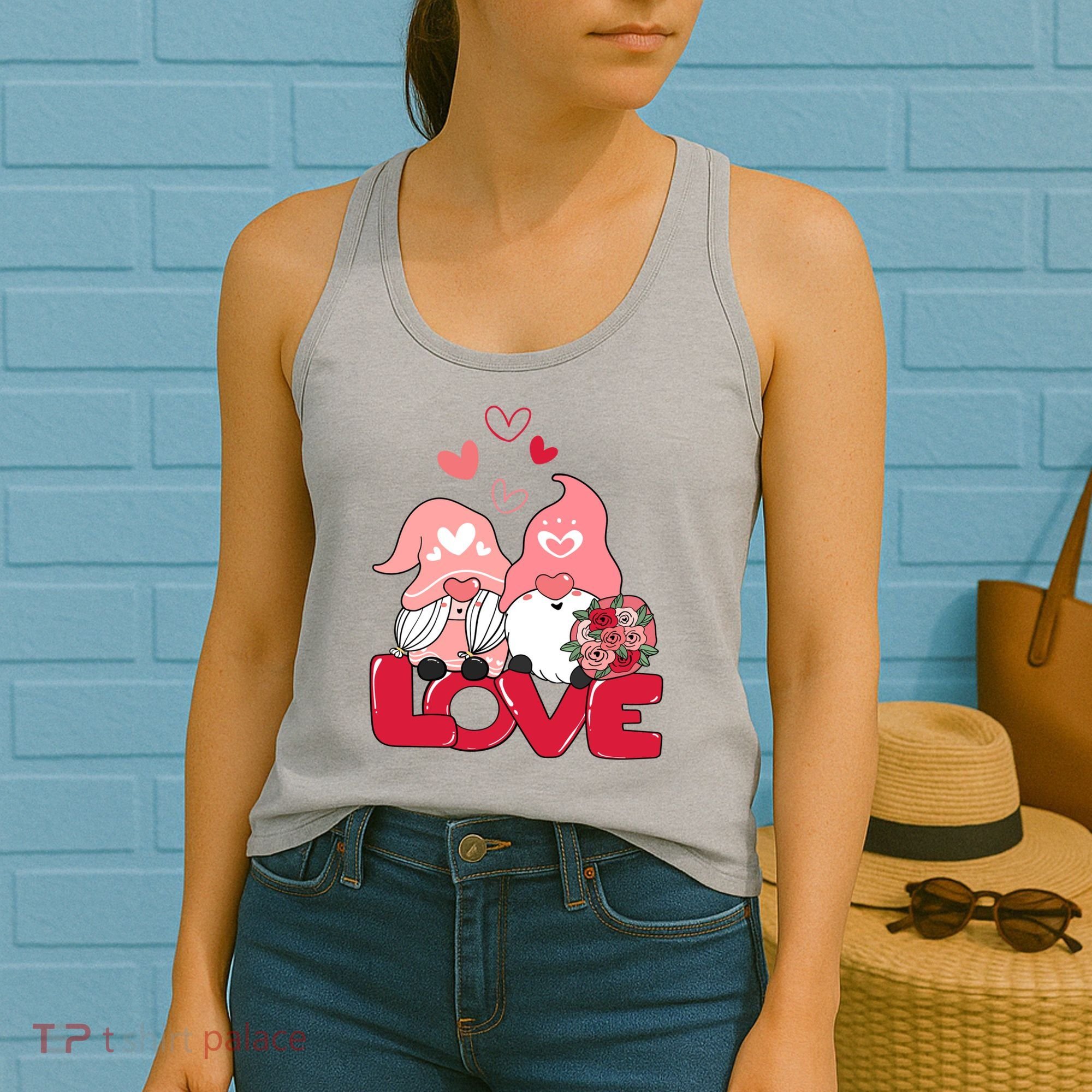 Love Romantic Gnome Couple Valentines Day Women's Tank Top