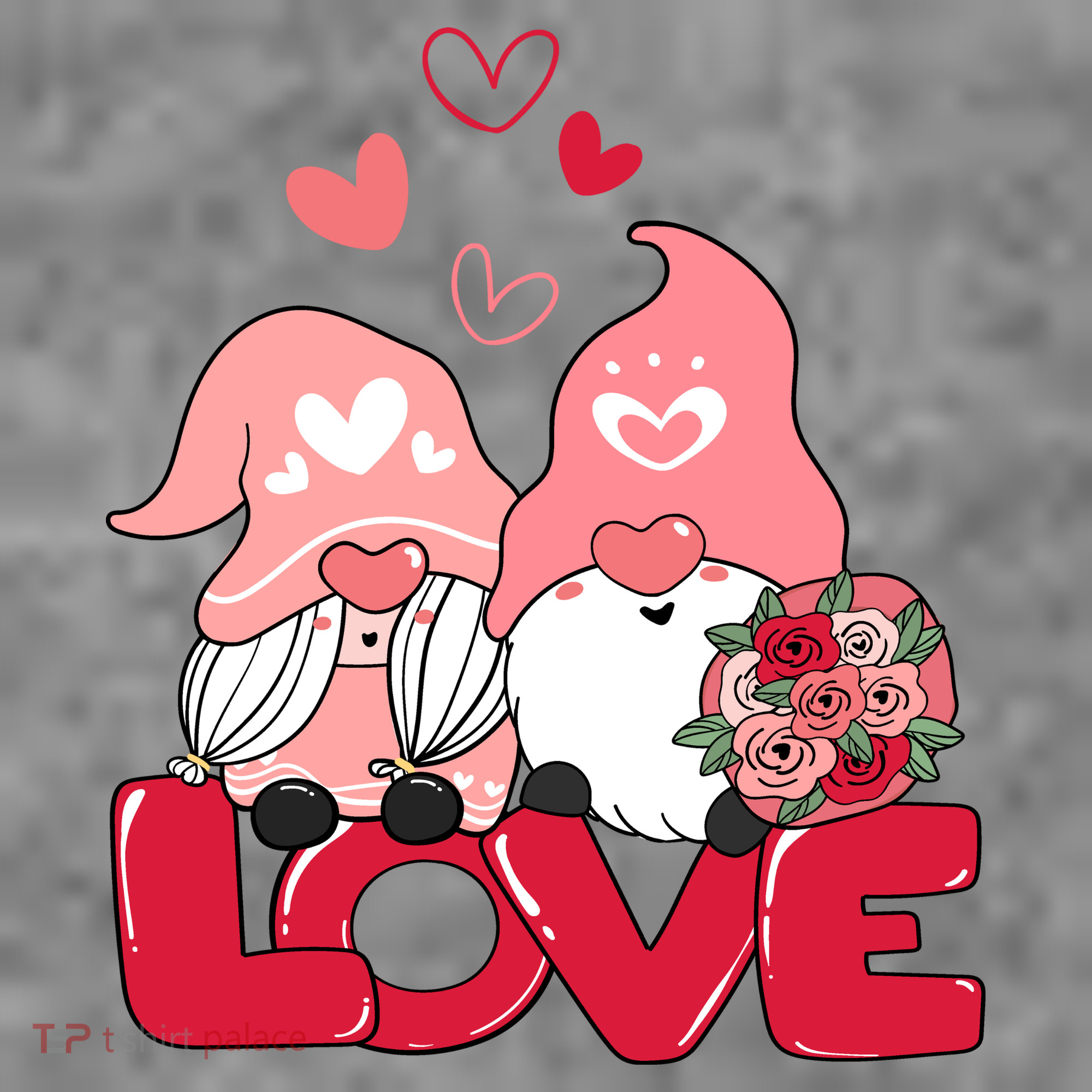 Love Romantic Gnome Couple Valentines Day Women's Tank Top