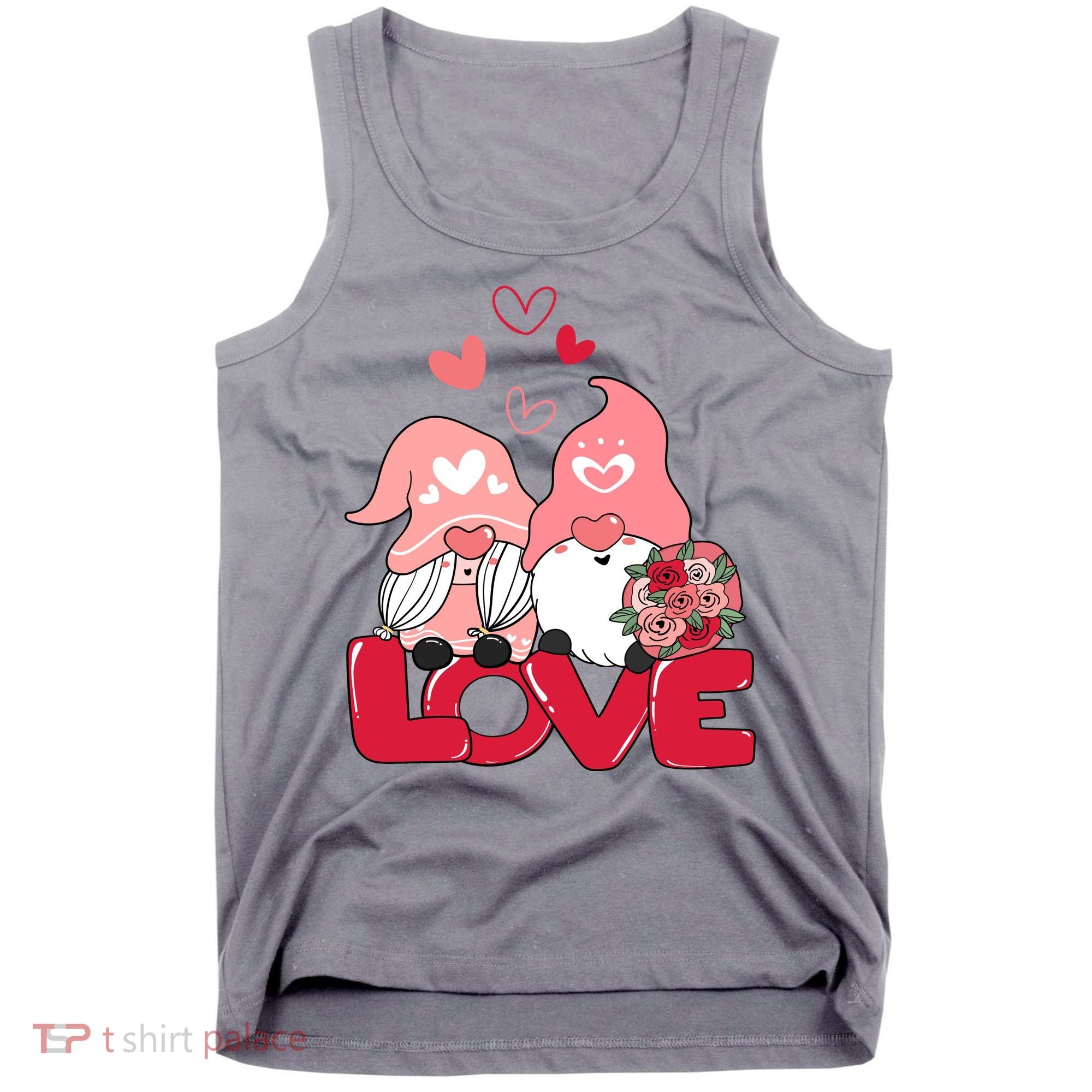 Love Romantic Gnome Couple Valentines Day Tank Top