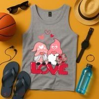 Love Romantic Gnome Couple Valentines Day Tank Top thumb 4