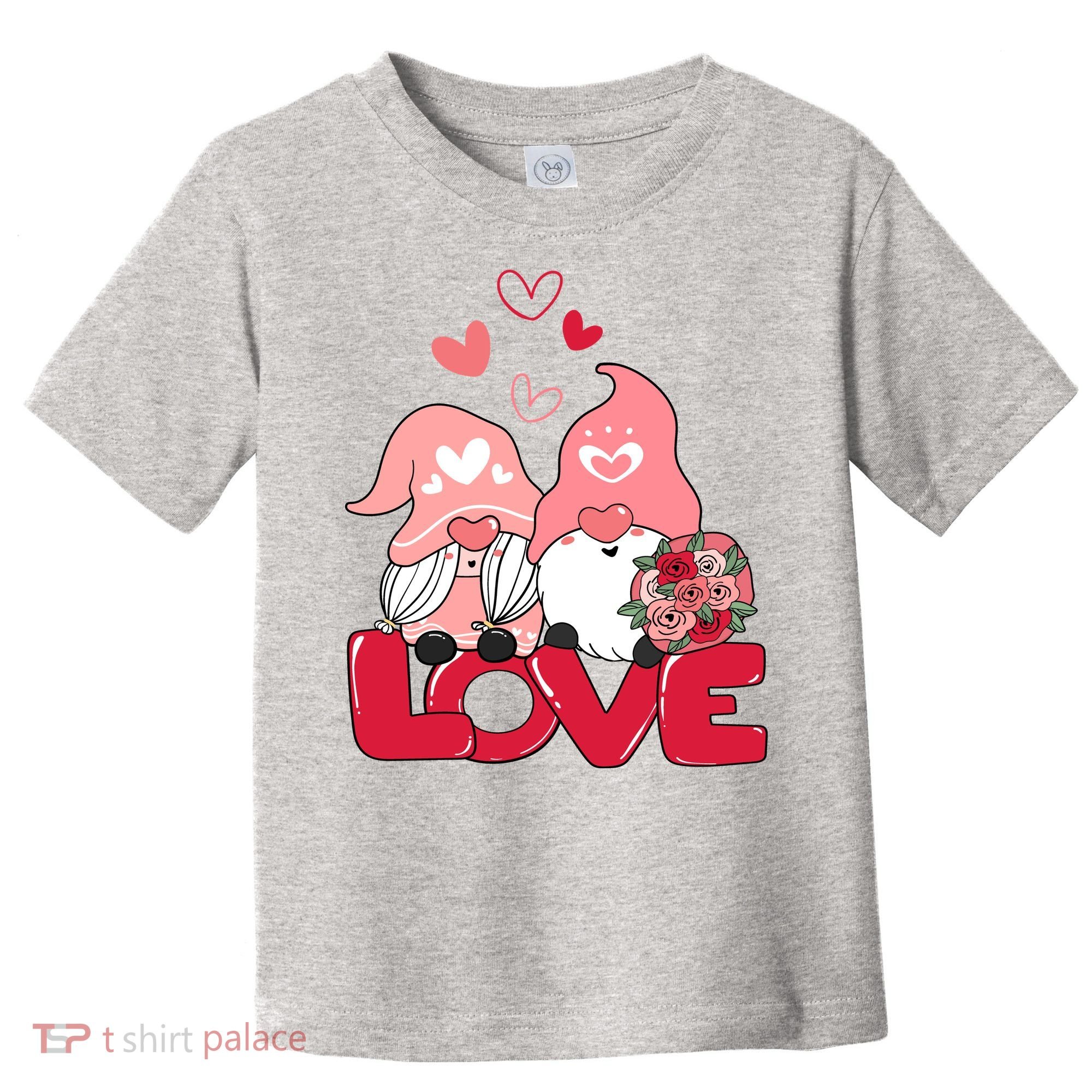Love Romantic Gnome Couple Valentines Day Toddler T-Shirt
