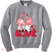 Love Romantic Gnome Couple Valentines Day Kids Sweatshirt thumb 0