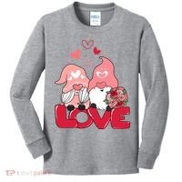 Love Romantic Gnome Couple Valentines Day Kids Long Sleeve Shirt thumb 0