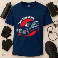 Last Responder Hearse Death Funny Dark Humor Morbid Alt Goth Cooling Performance Crew T-Shirt thumb 3