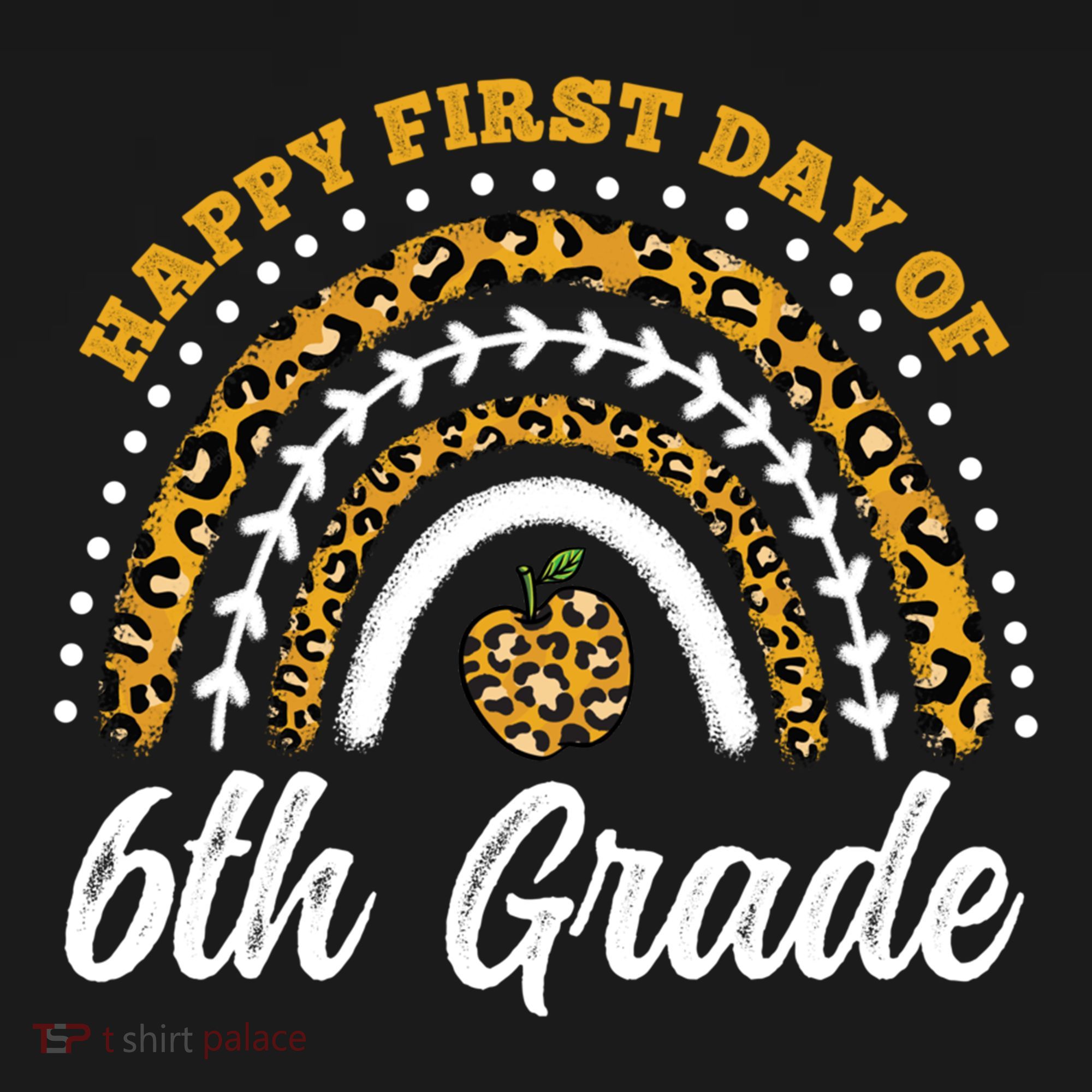 Leopard Rainbow Happy First Day Of 6Th Grade Funny Gift Women's Hoodie