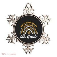 Leopard Rainbow Happy First Day Of 6Th Grade Funny Gift Ornament thumb 0