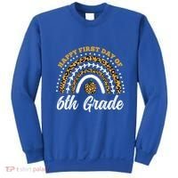 Leopard Rainbow Happy First Day Of 6Th Grade Funny Gift Sweatshirt thumb 0