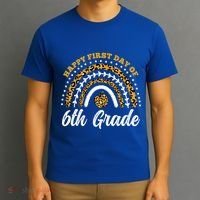 Leopard Rainbow Happy First Day Of 6Th Grade Funny Gift T-Shirt thumb 3