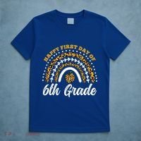 Leopard Rainbow Happy First Day Of 6Th Grade Funny Gift T-Shirt thumb 5