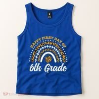 Leopard Rainbow Happy First Day Of 6Th Grade Funny Gift Tank Top thumb 2
