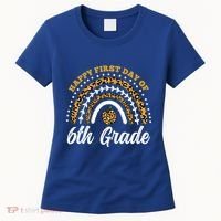 Leopard Rainbow Happy First Day Of 6Th Grade Funny Gift Women's T-Shirt thumb 0
