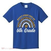 Leopard Rainbow Happy First Day Of 6Th Grade Funny Gift Kids T-Shirt thumb 0
