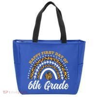 Leopard Rainbow Happy First Day Of 6Th Grade Funny Gift Tote Bag thumb 0