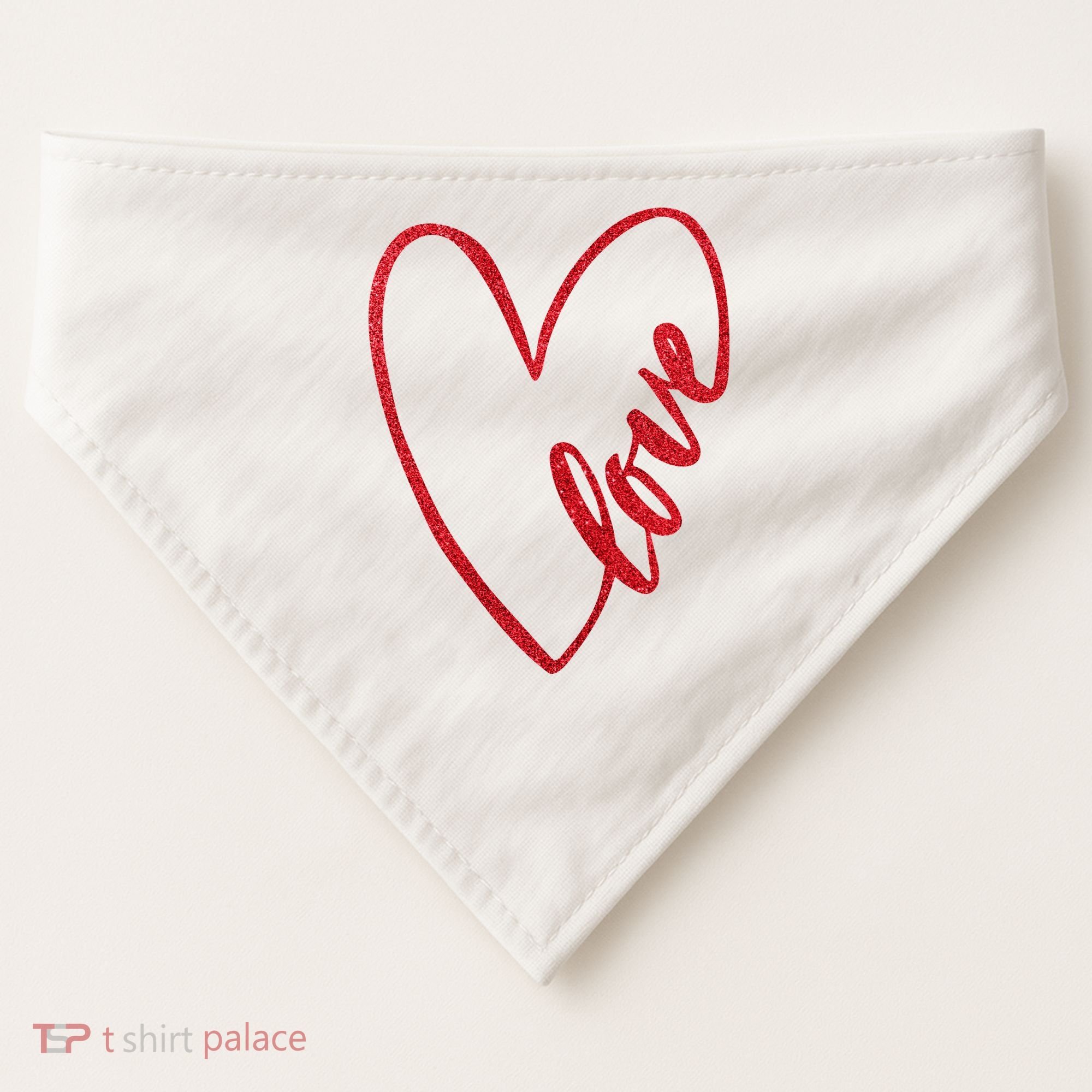 Love Romantic Heart USA-Made Doggie Bandana