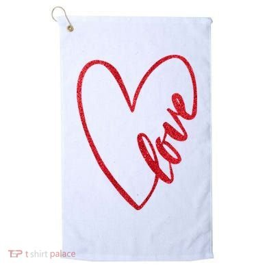Love Romantic Heart Golf Towel