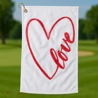 Love Romantic Heart Golf Towel thumb 1