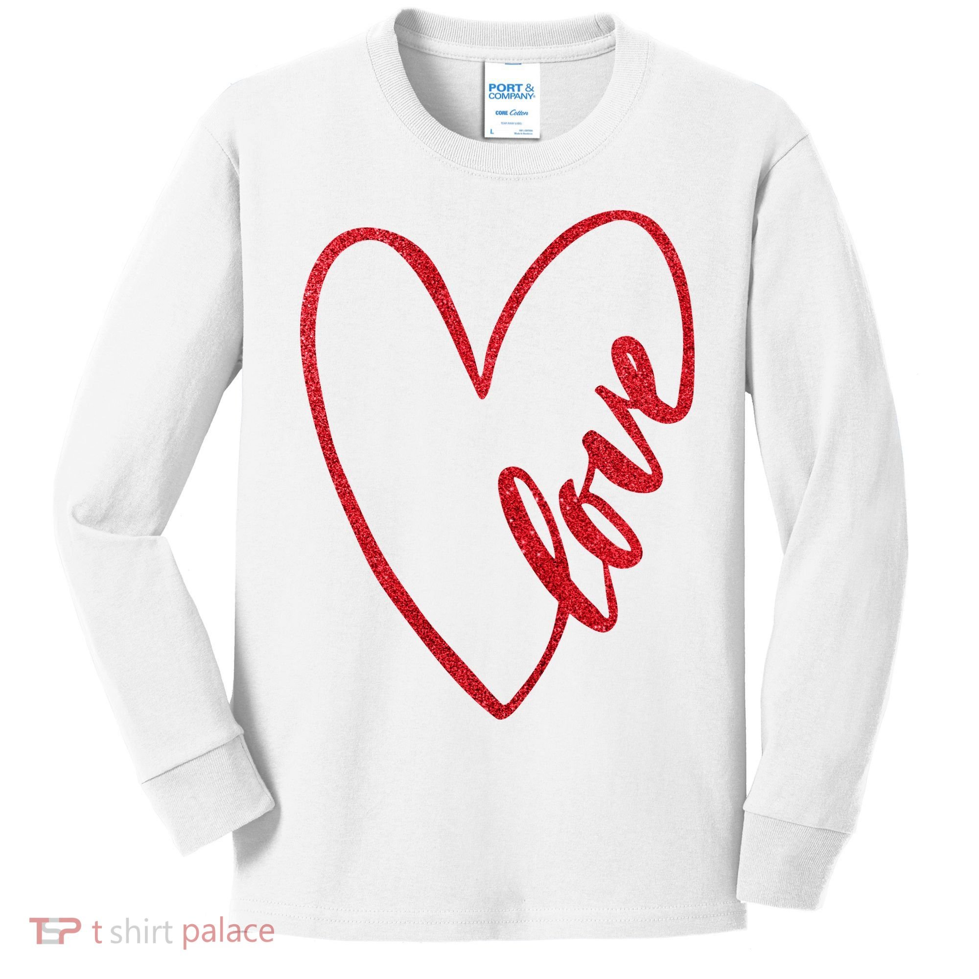 Love Romantic Heart Kids Long Sleeve Shirt