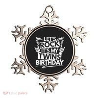 Lets Rock Its My Twins Birthdaytwin Dad And Twin Mom Funny Gift Ornament thumb 0