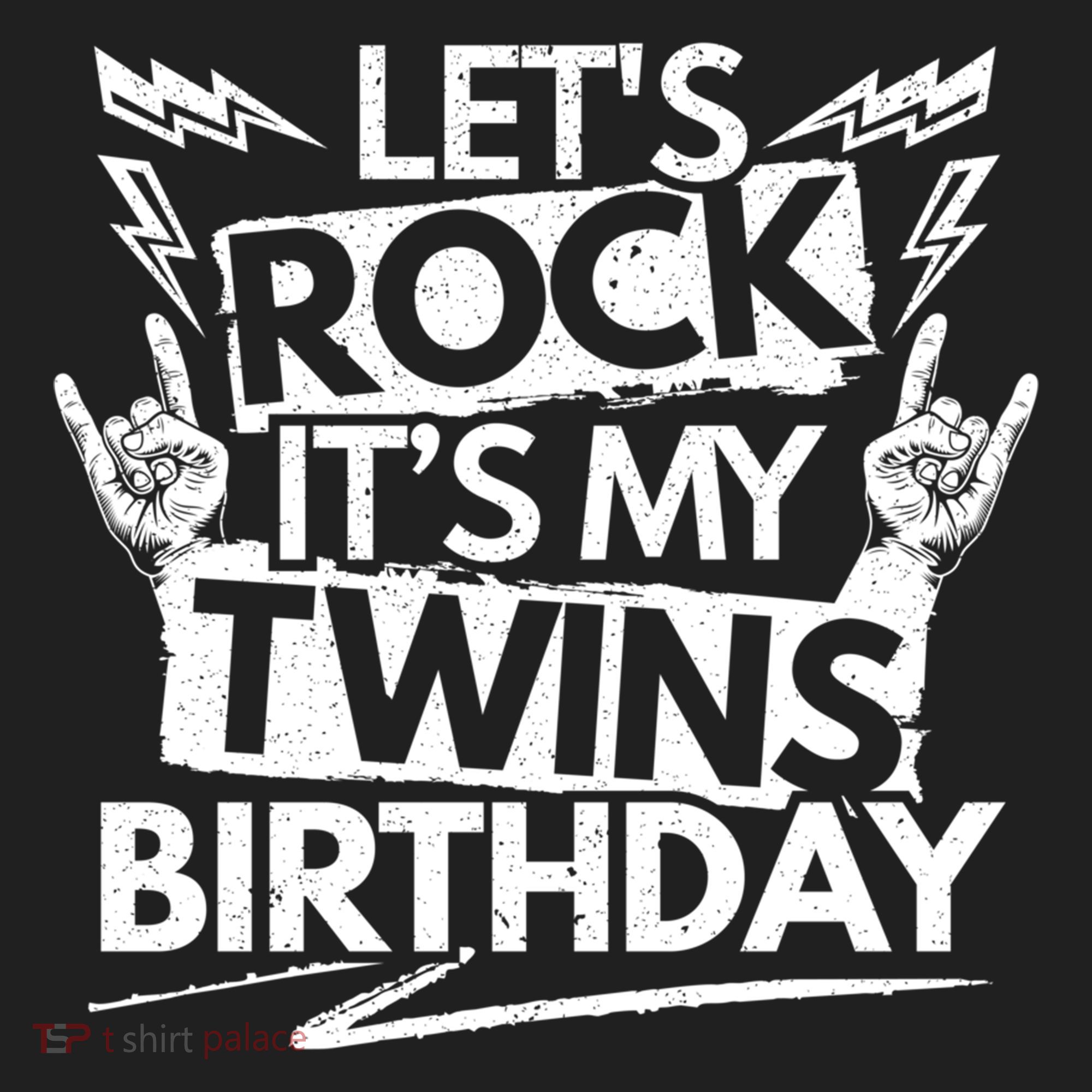 Lets Rock Its My Twins Birthdaytwin Dad And Twin Mom Funny Gift Golf Towel