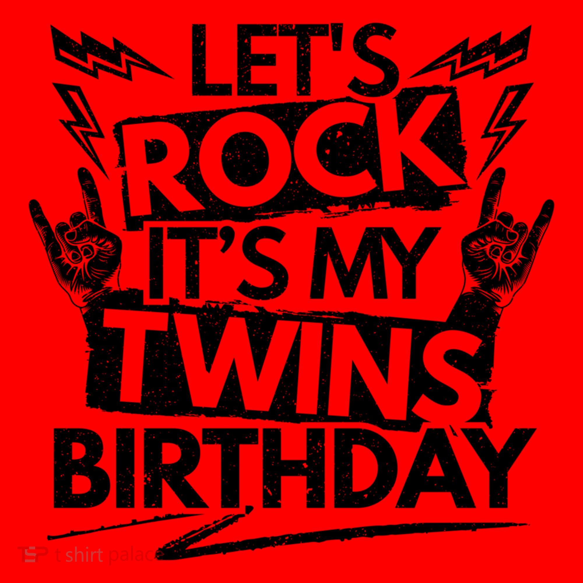Lets Rock Its My Twins Birthdaytwin Dad And Twin Mom Funny Gift Santa Hat