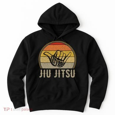 LetS Roll Jiu Jitsu Hand Vintage Sunset Hoodie