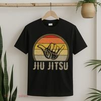 LetS Roll Jiu Jitsu Hand Vintage Sunset T-Shirt thumb 2