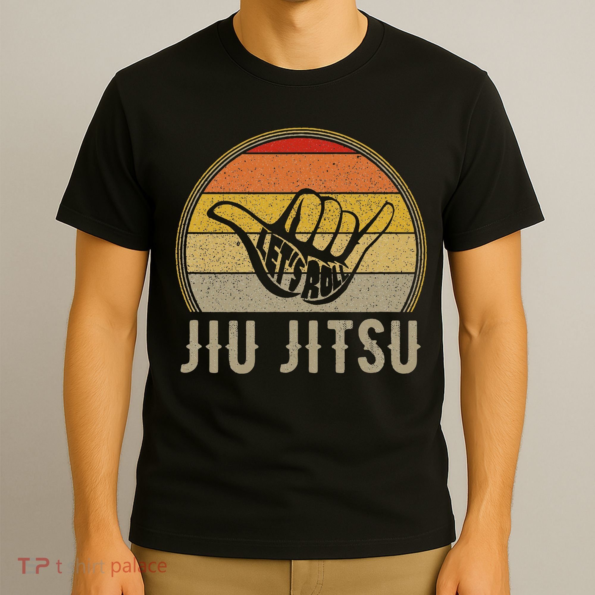 LetS Roll Jiu Jitsu Hand Vintage Sunset T-Shirt