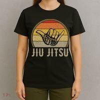 LetS Roll Jiu Jitsu Hand Vintage Sunset T-Shirt thumb 4