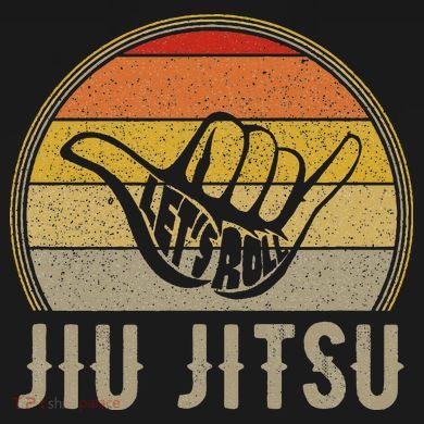 LetS Roll Jiu Jitsu Hand Vintage Sunset Mousepad