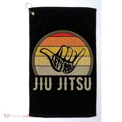 LetS Roll Jiu Jitsu Hand Vintage Sunset Golf Towel