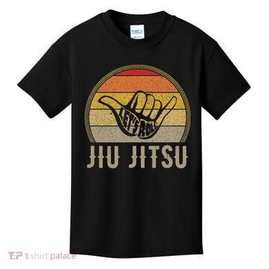 LetS Roll Jiu Jitsu Hand Vintage Sunset Kids T-Shirt