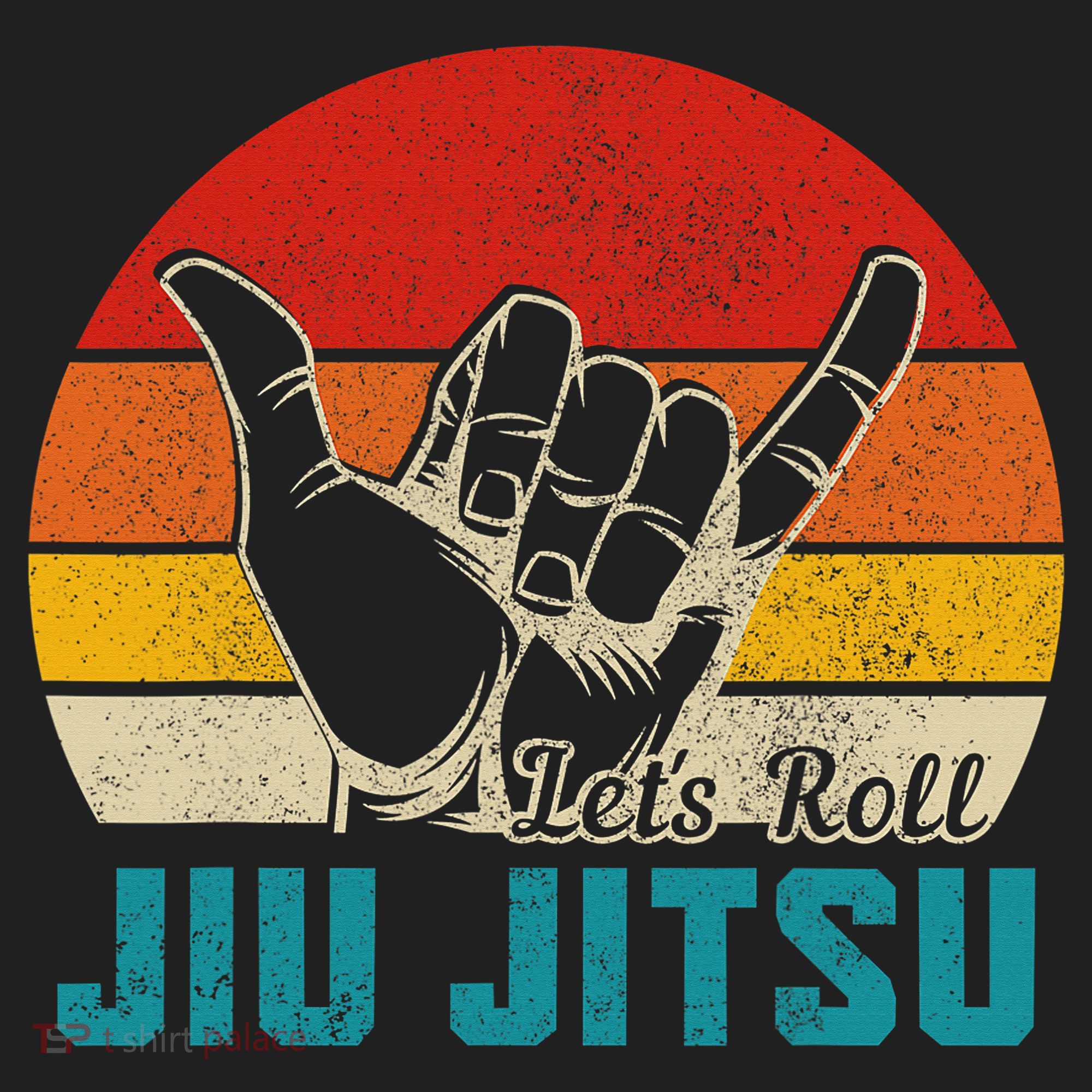 Let's Roll Jiu Jitsu MMA Retro Sunset Funny BJJ Fighter Women's Sweatshirt