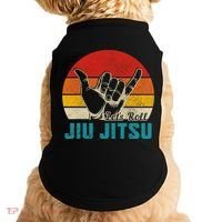 Let's Roll Jiu Jitsu MMA Retro Sunset Funny BJJ Fighter Doggie Tank thumb 0