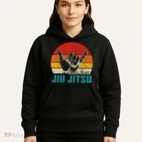 Let's Roll Jiu Jitsu MMA Retro Sunset Funny BJJ Fighter Hoodie thumb 5