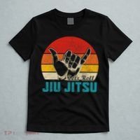 Let's Roll Jiu Jitsu MMA Retro Sunset Funny BJJ Fighter T-Shirt thumb 5