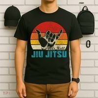 Let's Roll Jiu Jitsu MMA Retro Sunset Funny BJJ Fighter T-Shirt thumb 6