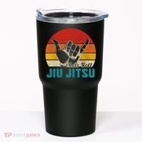 Let's Roll Jiu Jitsu MMA Retro Sunset Funny BJJ Fighter Tumbler thumb 0