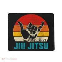 Let's Roll Jiu Jitsu MMA Retro Sunset Funny BJJ Fighter Mousepad thumb 0