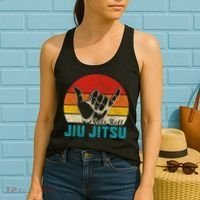 Let's Roll Jiu Jitsu MMA Retro Sunset Funny BJJ Fighter Women's Tank Top thumb 2