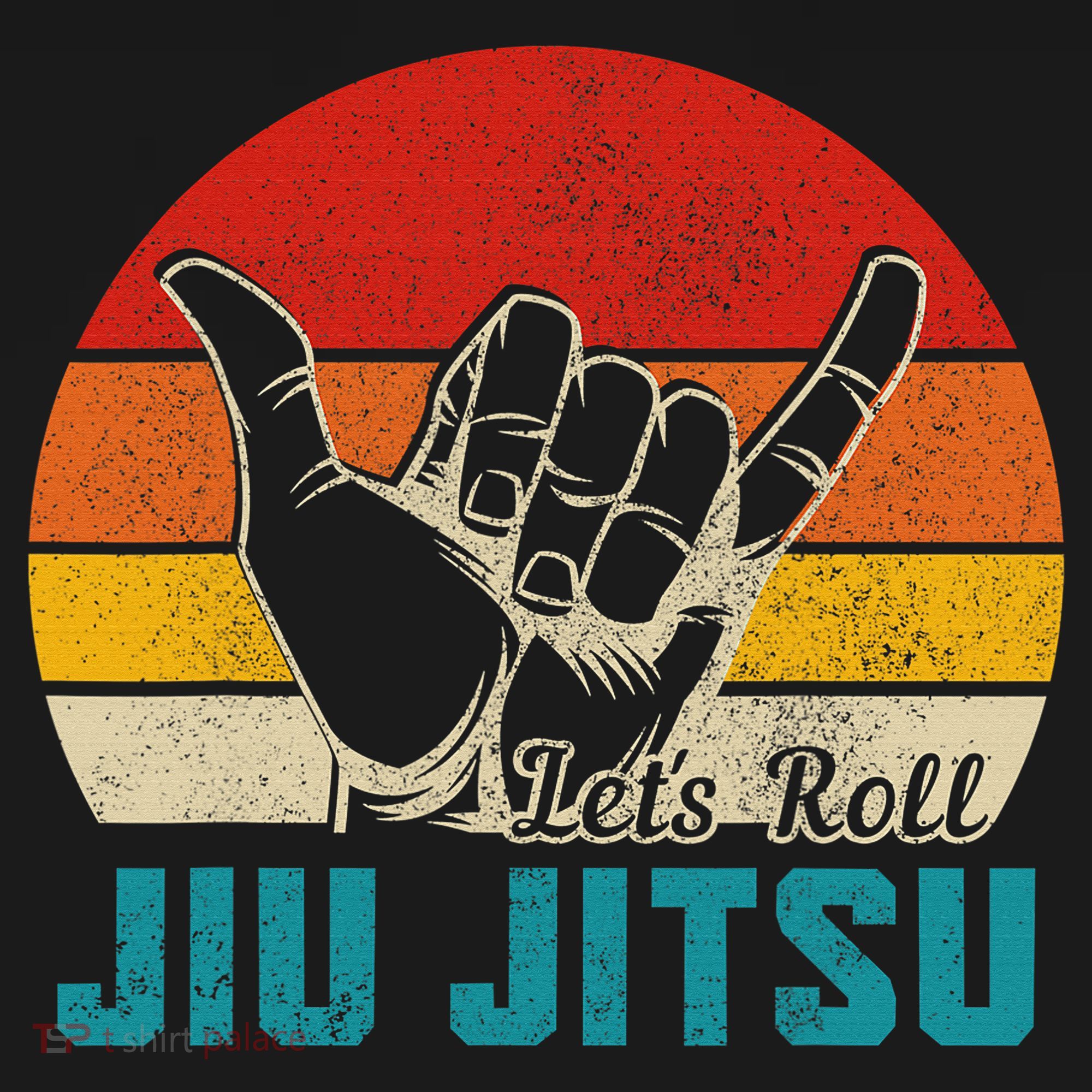 Let's Roll Jiu Jitsu MMA Retro Sunset Funny BJJ Fighter Women's Tank Top